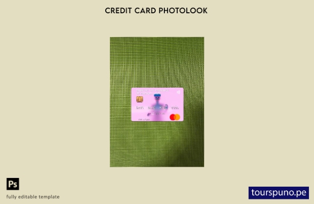 listo para imprimir plantilla de frente de fotolook de mastercard del Banco de l